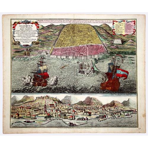 Old map image download for ALGERUM munita Metropolis REGNI ALGERIANI in littore Africano Barbariae in monte delici Amphitheatri instar quadrata forma... 