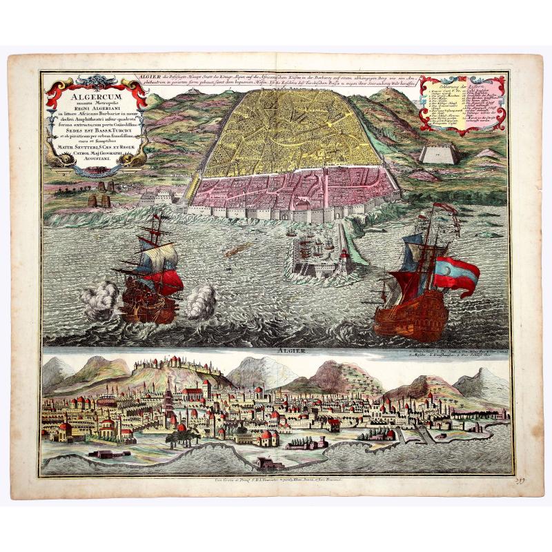ALGERUM munita Metropolis REGNI ALGERIANI in littore Africano Barbariae in monte delici Amphitheatri instar quadrata forma... 