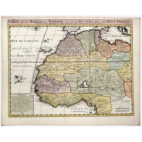 Old map image download for CARTE de la BARBARIE, NIGRITIE et de la GUINEE, avec les PAYS VOISINS.