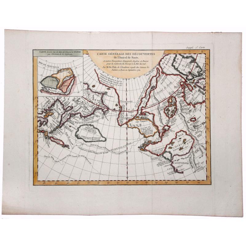CARTE GENERALE DES DECOUVERTES de l'Amiral de Fonte, et autres navigateurs. . .