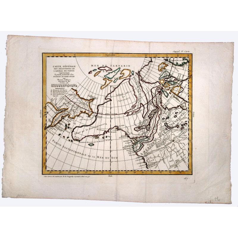 CARTE GENERALE DES DECOUVERTES de l'Amiral de Fonte,representant la grande possibilite d'un PASSAGE AU NORD OUEST.