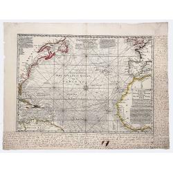 A NEW CHART of the Vast ATLANTIC OCEAN, Exhibiting The SEAT of WAR, both in EUROPE and AMERICA. [Popple]