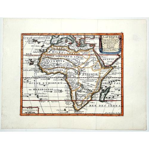 Old map image download for L AFRIQUE Dresse sur les Observations de Mrs de L'academie Royalle des Sciences. . .