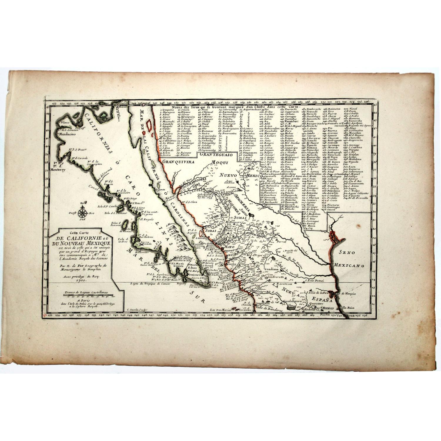 Cette Carte DE CALIFORNIE et DU NOUVEAU MEXIQUE.[Rare 1st edition!]