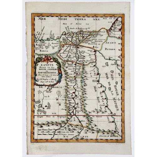 Old map image download for EGYPTE divisee en ses DOUZE CASSILIFS, ou GOUVERNEMENS.