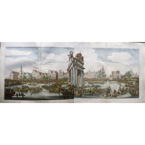 Old map image download for View on Amsterdam from the River Amstel.