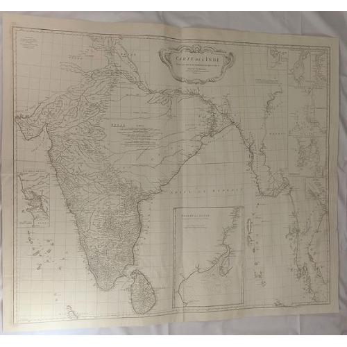 Old map image download for Carte de L'inde Dresse pour la Compagni des Indes. . .