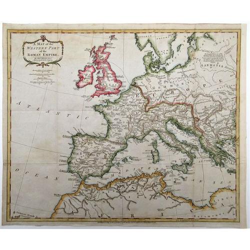 Old map image download for A Map of the Western Part of the Roman Empire.
