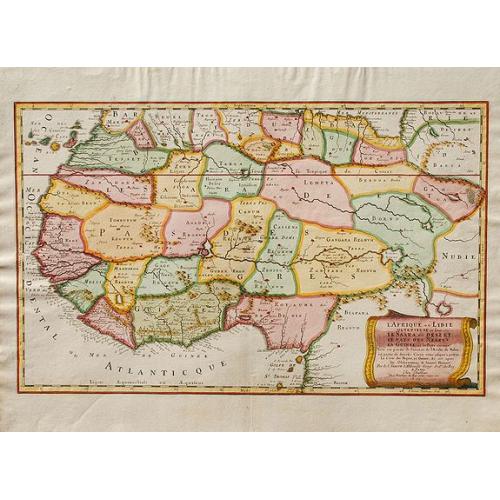 Old map image download for L'Afrique, ou Lybie Ulterieure: ou sont Le Saara, ou Desert, Le Pays Des Negres, La Guinee, et les Pays circonv.