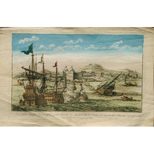 Old map image download for A View of the City of S. Frances of Campeche Ameriq. / Vüe de la Ville de S. François de Campeche dans l'Amerique Septentrionale.
