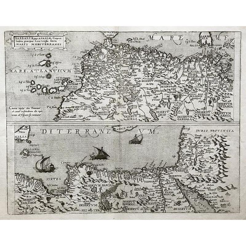 Barbaria pars Africae, Comprae: hendens praecipua Loca versus littoria Maris Mediterranei.