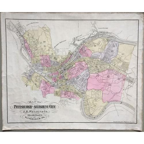 Map of Pittsburgh and Alleghany City.