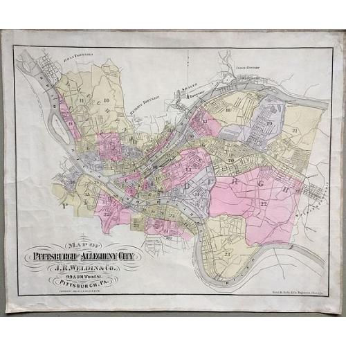 Old map image download for Map of Pittsburgh and Alleghany City.