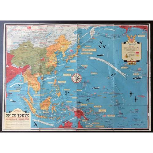 Dated Events. On To Tokyo. Map of the Pacific and the Far East + War In Europe. 