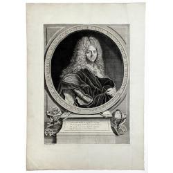 NICOLAS DE FER GEOGRAPHE DE SA MAJETE CATHOLIQUE ET DE MONSEIGNEUR LE DAUPHIN. Mort en 1720. ago de 74 ans.