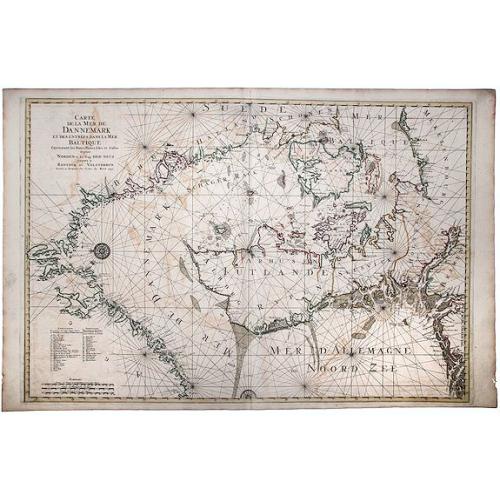 Old map image download for DENMARK-SKAGERRAK-KATTEGAT, CARTE de la MER de DANNEMARK et des entrees dans la MER BALTIQUE.