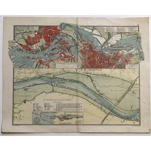 Old map image download for De Havenwerken van Rotterdam & De Havenwerken van Amsterdam.