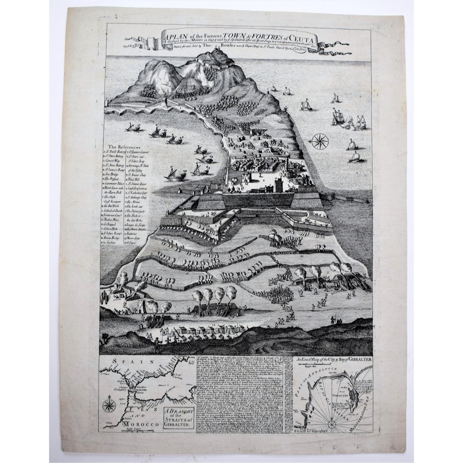 A Plan of the Famous Town & Fortress of Ceuta, Besieg'd by the Moors in 1693 & raid by ye Spaniards after 26 Years Siege in 1720. . .