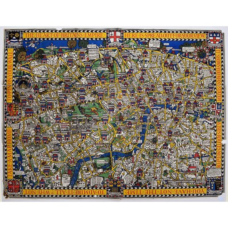 The Wonderground Map of London Town Drawn by MacDonald Gill.