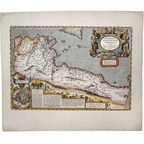 Old map image download for Africae propriae tabula. In qua, Punica regna uides; Tyrios, et Agenoris urbem.