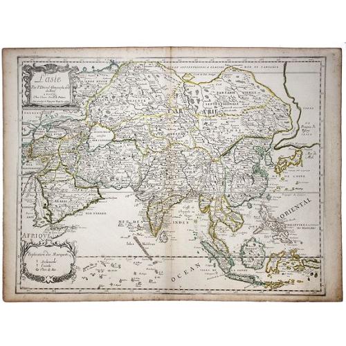 Old map image download for L'Asie par P. Duval Geographe ord du Roy. [Korea as an island]