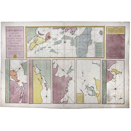 Carte Reduite, des Cotes De L'Acadie, de L'Isle Royale, et de la Partie Meridionale de L'Isle de Terre Neuve.