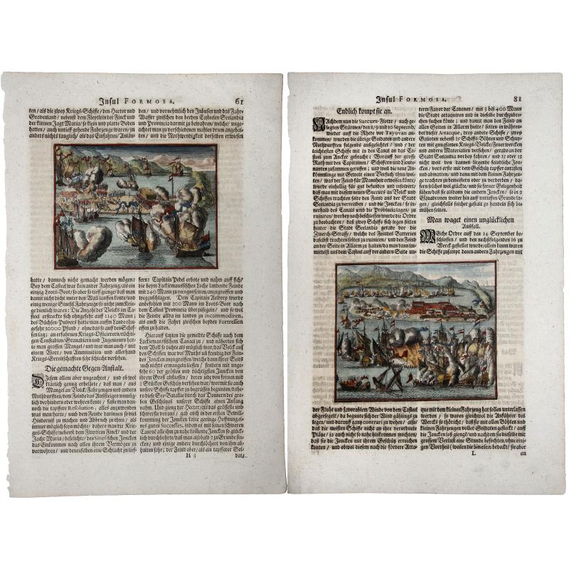 [2 text pages with views of Fort Zeelandia on Taiwan]