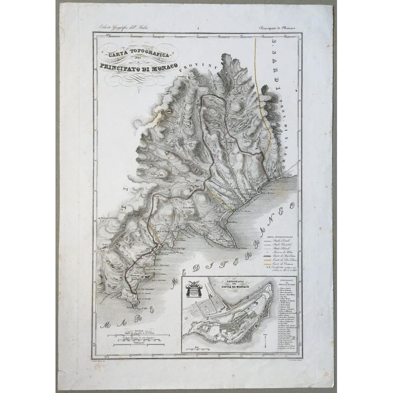 Carta Topografica del Principato Di Monaco.