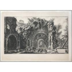 Veduta della fonte e delle Spelonche d'Egeria fuor della porta Capena or di San Sebastiano... Tempio di Bacco, or di S. Urbano
