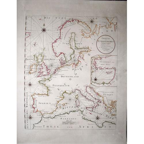 Old map image download for Uebersicht der Europaeischen Seeküsten verfasst von Herrn Caington Bowles. . .