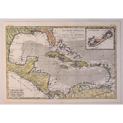 Old map image download for Les Isles Antilles et le Golfe du Mexique.