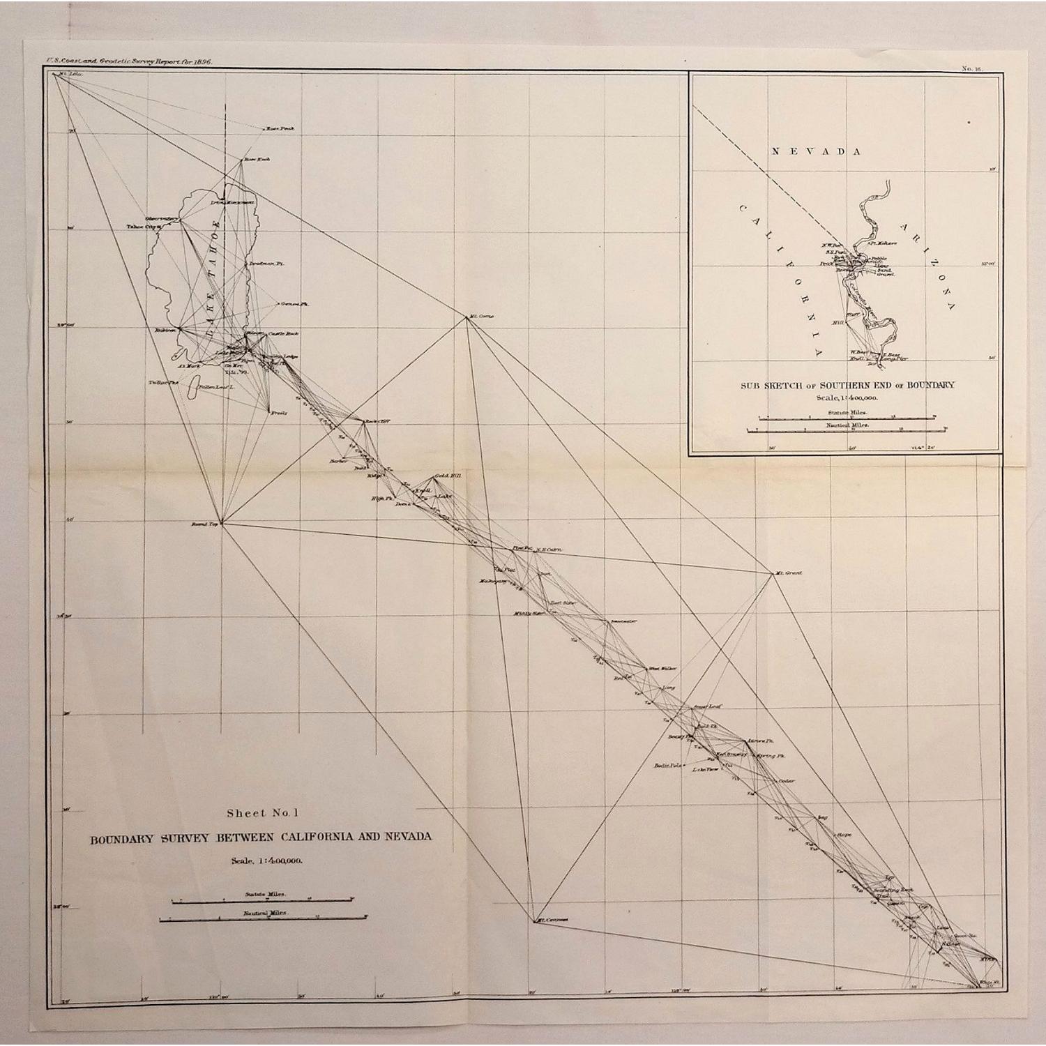 Boundary Survey Between California and Nevada.