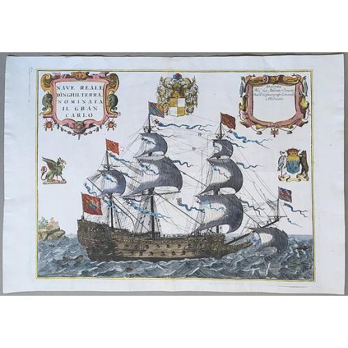 Old map image download for Nave reale d'Inghilterra nominata Il Gran Carlo