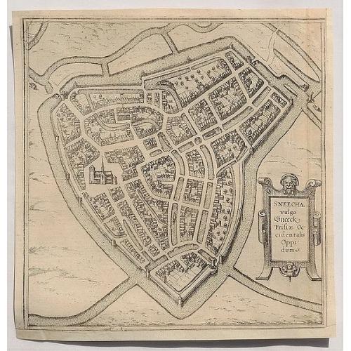 Old map image download for Sneecha Vulgo Sneck Frisiae Occidentalis Oppodum.