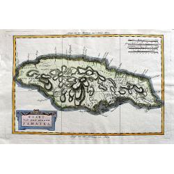 Kaart van het eiland Jamaika.