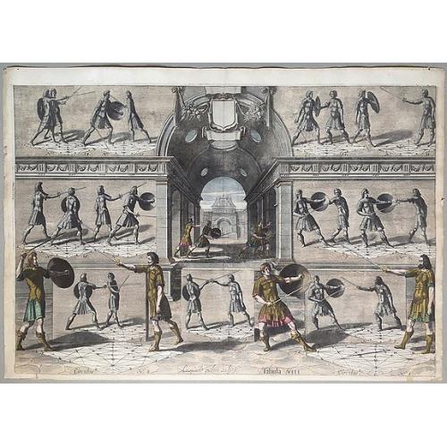 Old map image download for Fencing: from: Gerard Thibault, The Academy of the Sword.