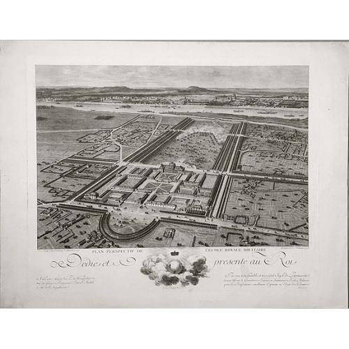 Old map image download for Plan perspective de l'École royale militaire.