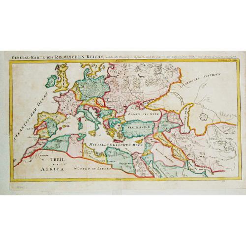 Old map image download for [Lot with 12 maps of the Mediterraneans and Egypt.] Aegypti Recenttior Carthageni / General Karte des Roemischen Reichs