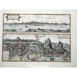 MOGUNTIA, Germaniae Metropolis,. . .[on sheet with] HERBIPOLIS, comuniter Wirtzburg,. . .[and] SEDUNUM, primaria & Metropolitica.[MAINZ WUERZBURG SION]