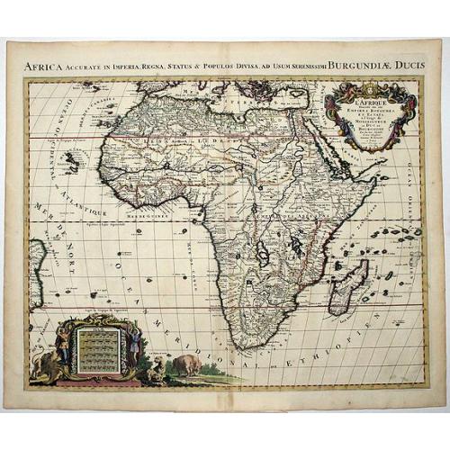 Old map image download for AFRICA Accurate en Imperia, Regna, Status & Populos Divisa, ad Usum Seremosso,o BURGUNDIAE DUCIS.