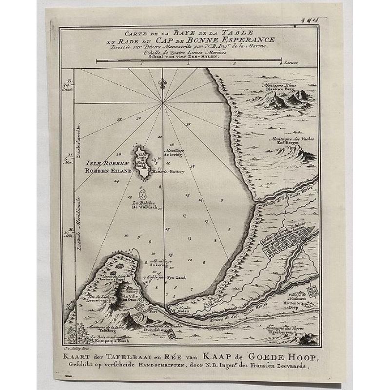 Carte de la Baye de la Table et Rade du Cap de Bonne Esperance. . .