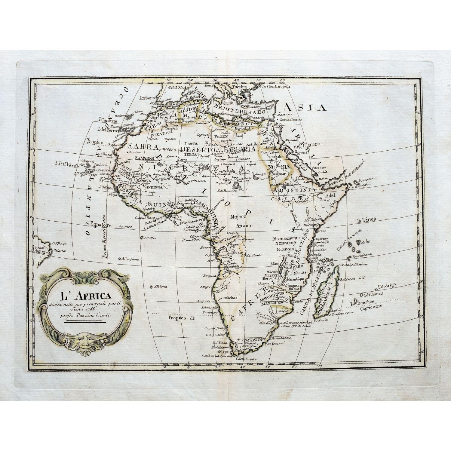 L'Africa divisa nelle sue principali parti.