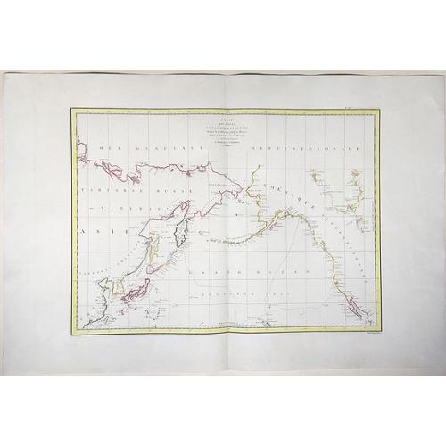 Old map image download for Carte des Côtes de l'Amérique et de l'Asie depuis la Californie jusqu'à Macao.