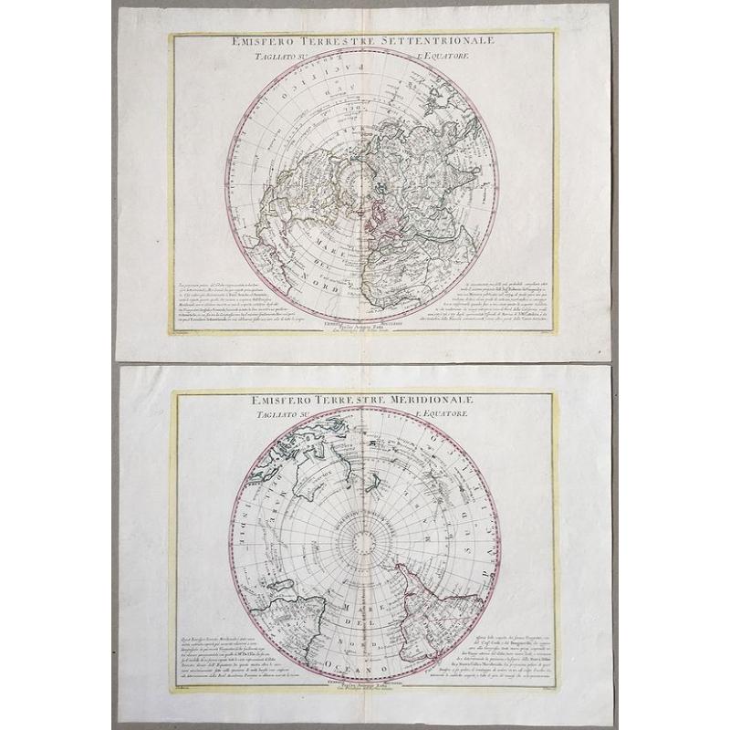 Emisfero terrestre Meridionale Tagliato Su l'Equatore & Emisfero terrestre Settentrionale Tagliato su l'equatore.