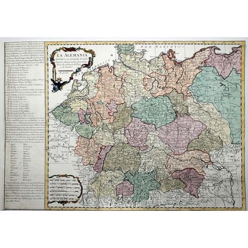Old map image download for La ALEMANIA dividida en sus principales Estados segun las ultimas y nuevas observationes de las Accademias y de Paris y de Londres.
