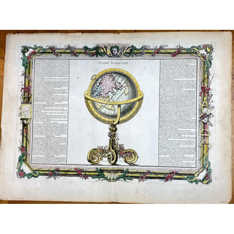[Lot of 2 prints of Globes] La Sphere Terrestre / La Sphere Celeste.