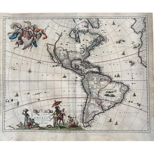 Old map image download for Novissima et Accuratissima Totius Americae Descriptio per N. Visscher.