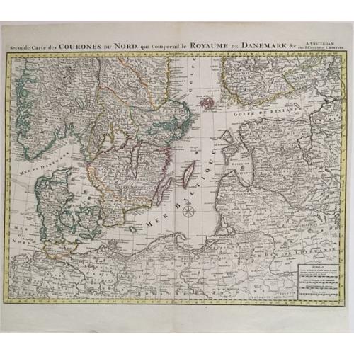 Old map image download for Seconde carte des Courones du Nord qui comprend le Royaume de Danemark.