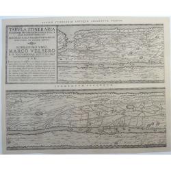 Tabula Itineraria Ex Illustri Peutingerorum. (the two Western-European segments only, Segmentum Primum, and Segmentum Secundum.)