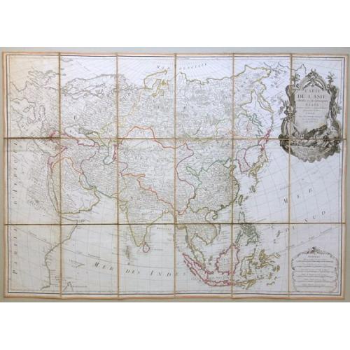 Old map image download for Carte de l'Asie divisée en ses principaux etats, projettée et assujettie au ciel par M. Bonne, Hydrographe du Roi.